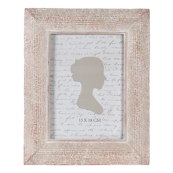 Distressed Off-White Photo Frame