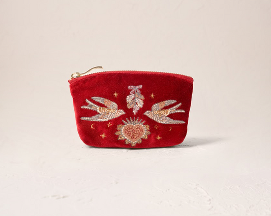 Elizabeth Scarlett Rouge Velvet Coin Purse -  Golden Trinkets