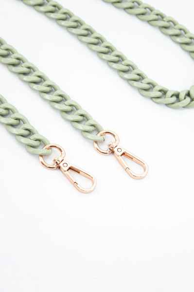 Chain Link Acrylic Bag Strap in Mint Green