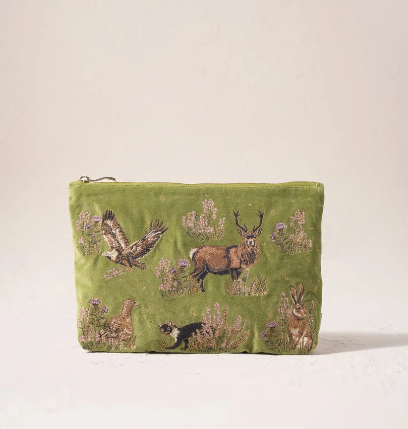 Elizabeth Scarlett Pistachio Velvet Everyday Pouch - Highland Romance