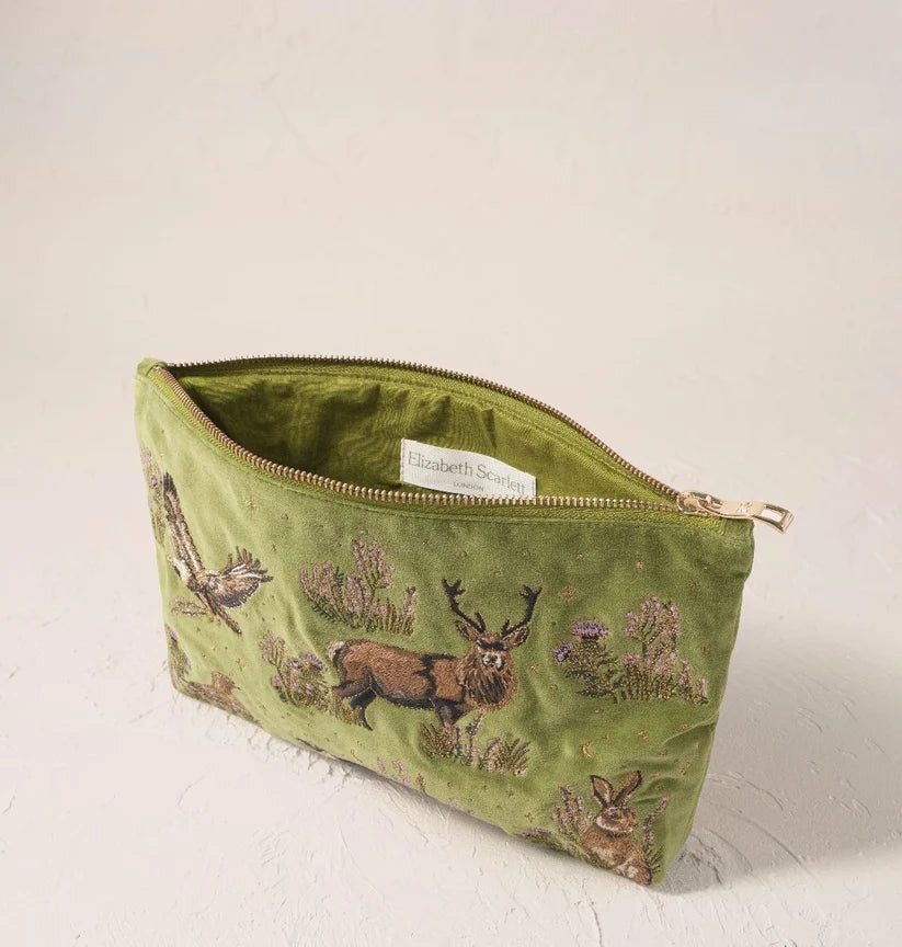 Elizabeth Scarlett Pistachio Velvet Everyday Pouch - Highland Romance