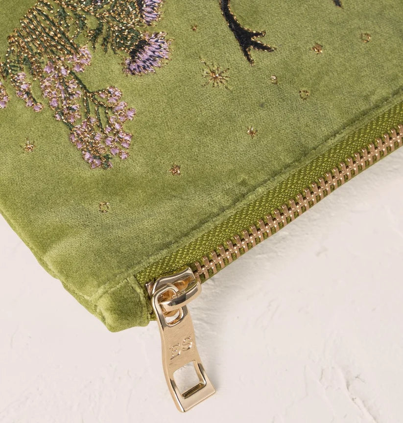 Elizabeth Scarlett Pistachio Velvet Everyday Pouch - Highland Romance