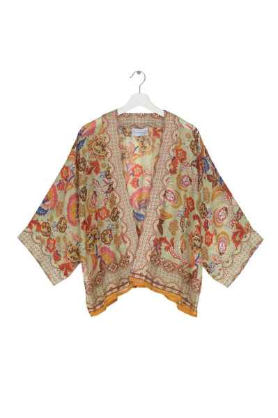 One Hundred Stars Indian Flower Taupe Kimono