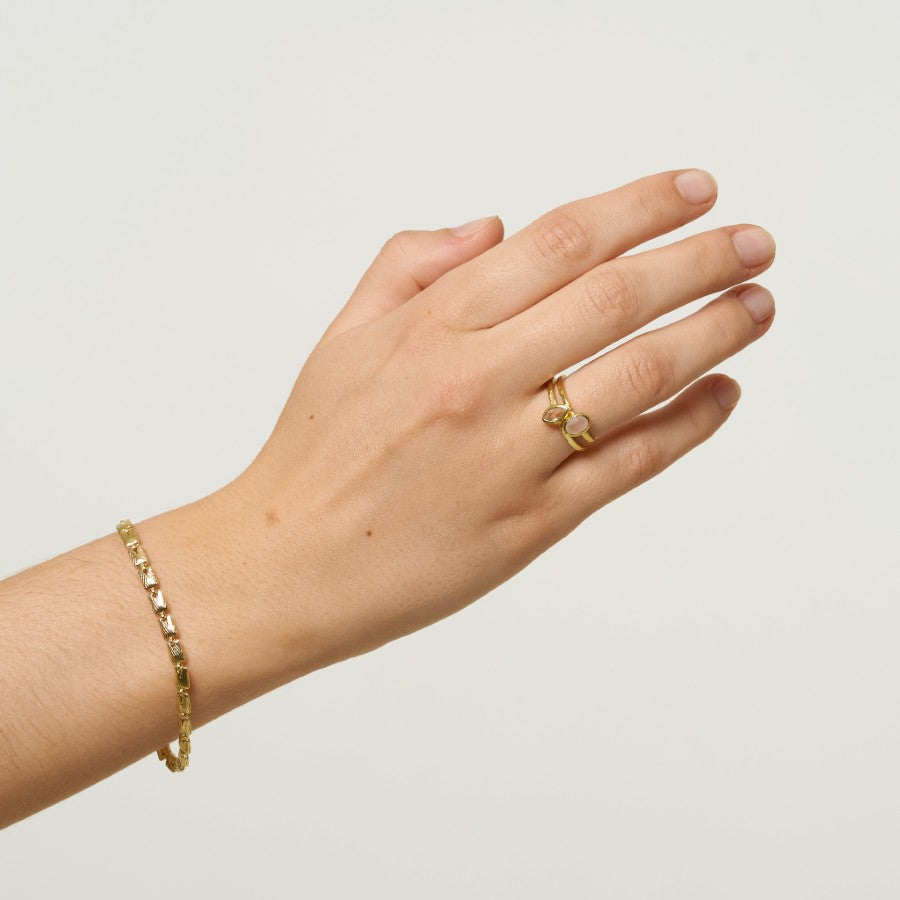 Pure By Nat Amira Ring Set With Natural Stones