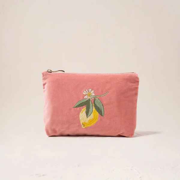 Elizabeth Scarlett Velvet Coin Purse - Lemon Blossom