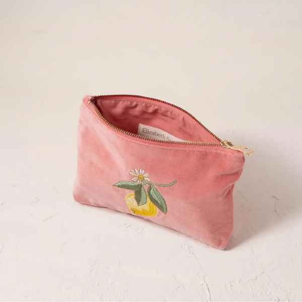 Elizabeth Scarlett Velvet Coin Purse - Lemon Blossom