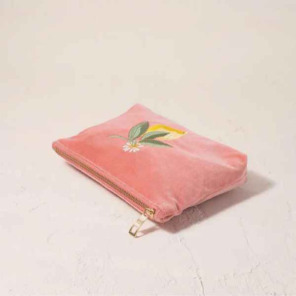 Elizabeth Scarlett Velvet Coin Purse - Lemon Blossom