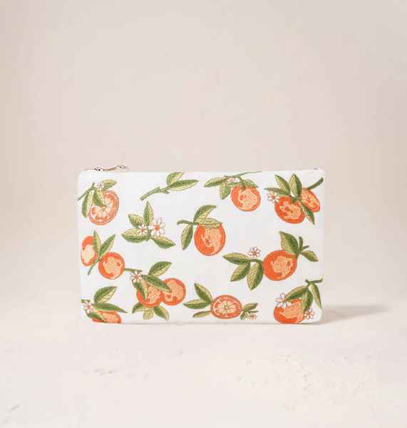 Elizabeth Scarlett Velvet Everyday Pouch - Orange Blossom