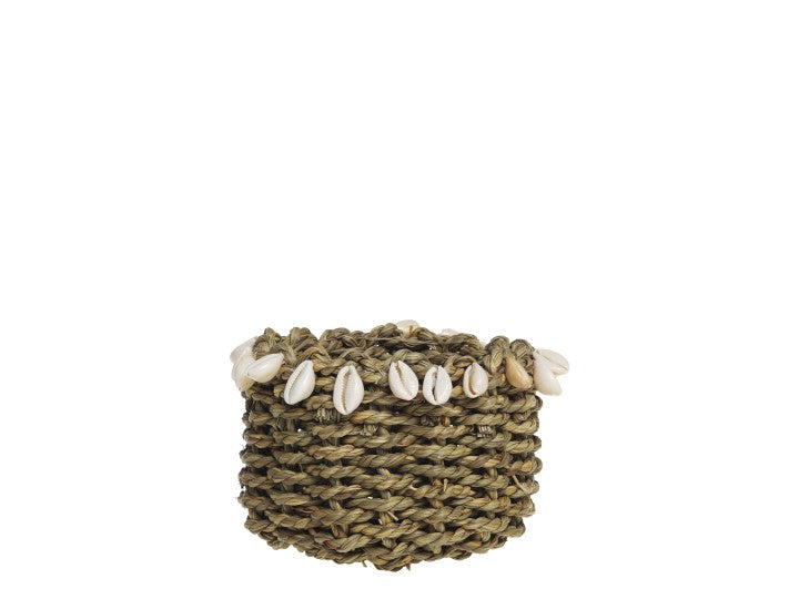 Wicker Basket with Sea Shells