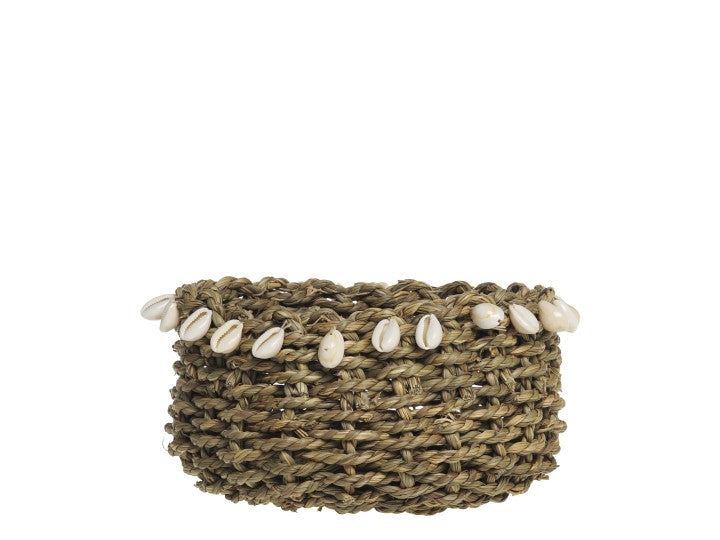 Wicker Basket with Sea Shells