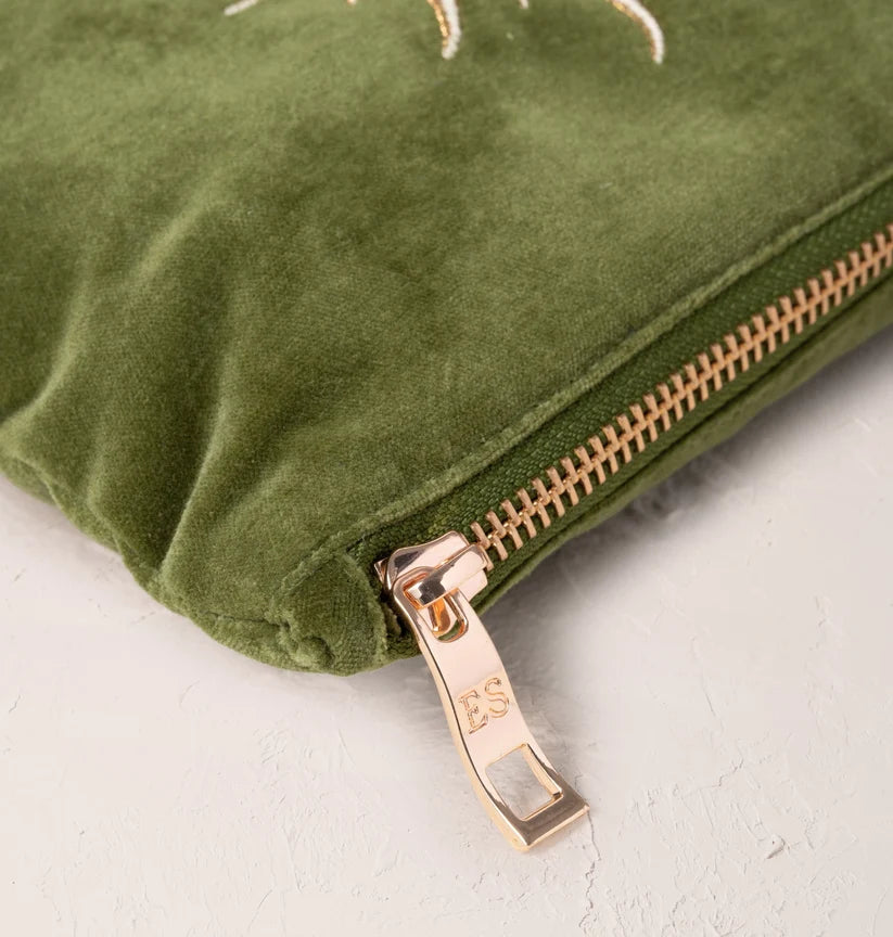 Elizabeth Scarlett Fern Green Velvet Mini Pouch - Sun Goddess