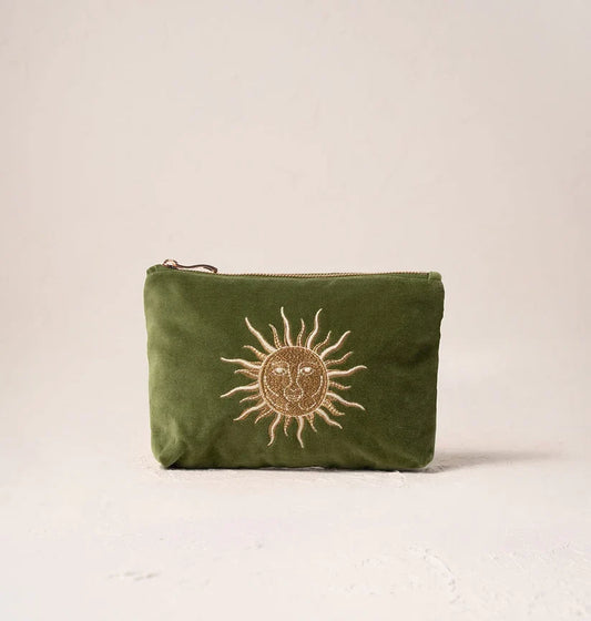 Elizabeth Scarlett Fern Green Velvet Mini Pouch - Sun Goddess