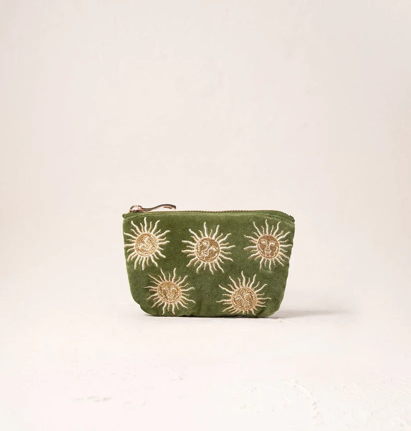 Elizabeth Scarlett Fern Green Velvet Coin Purse - Sun Goddess