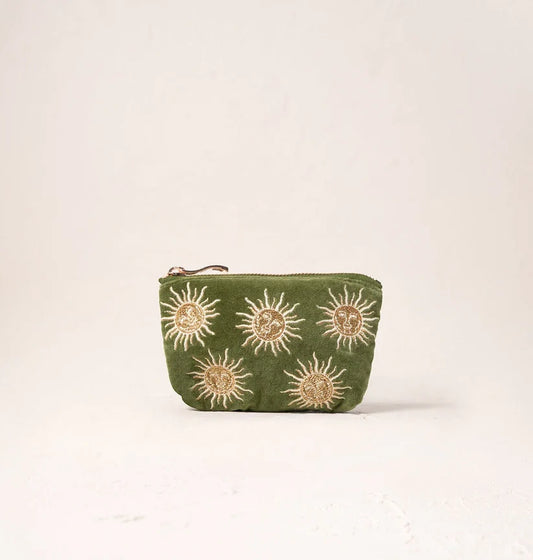 Elizabeth Scarlett Fern Green Velvet Coin Purse - Sun Goddess