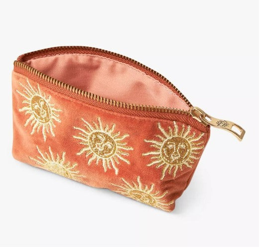 Elizabeth Scarlett Rust Velvet Coin Purse - Sun Goddess