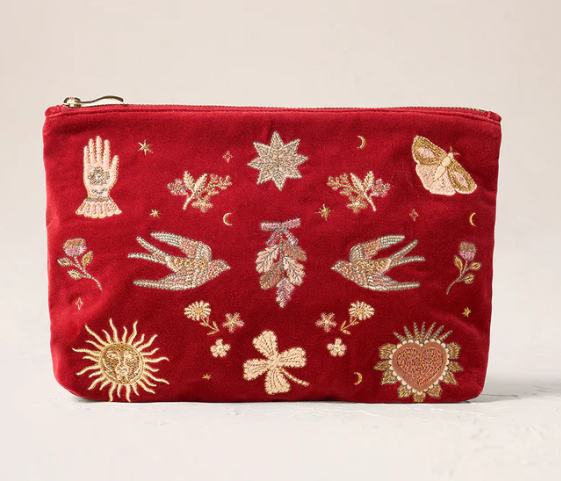 Elizabet Scarlett Rouge Velvet Everyday Pouch - Golden Trinkets