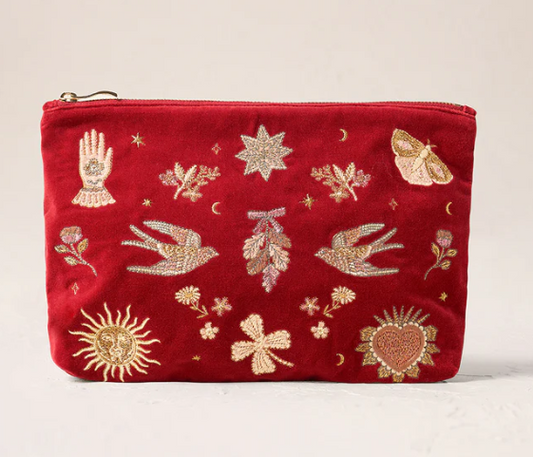 Elizabet Scarlett Rouge Velvet Everyday Pouch - Golden Trinkets