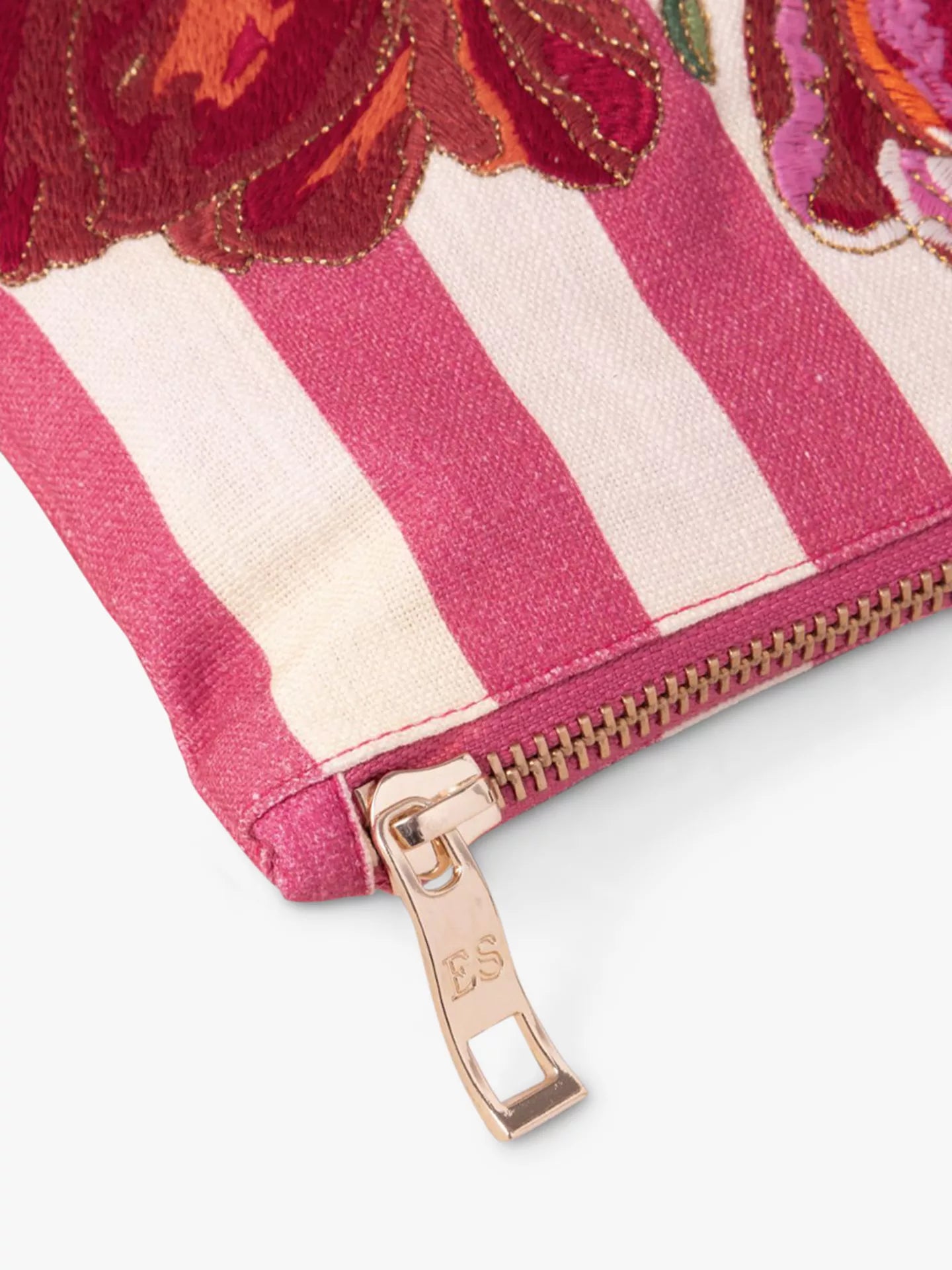 Elizabeth Scarlett Tulip Stripe/Pink Canvas Everyday Pouch