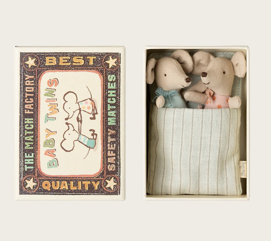 Maileg Twin Baby Mice In Matchbox