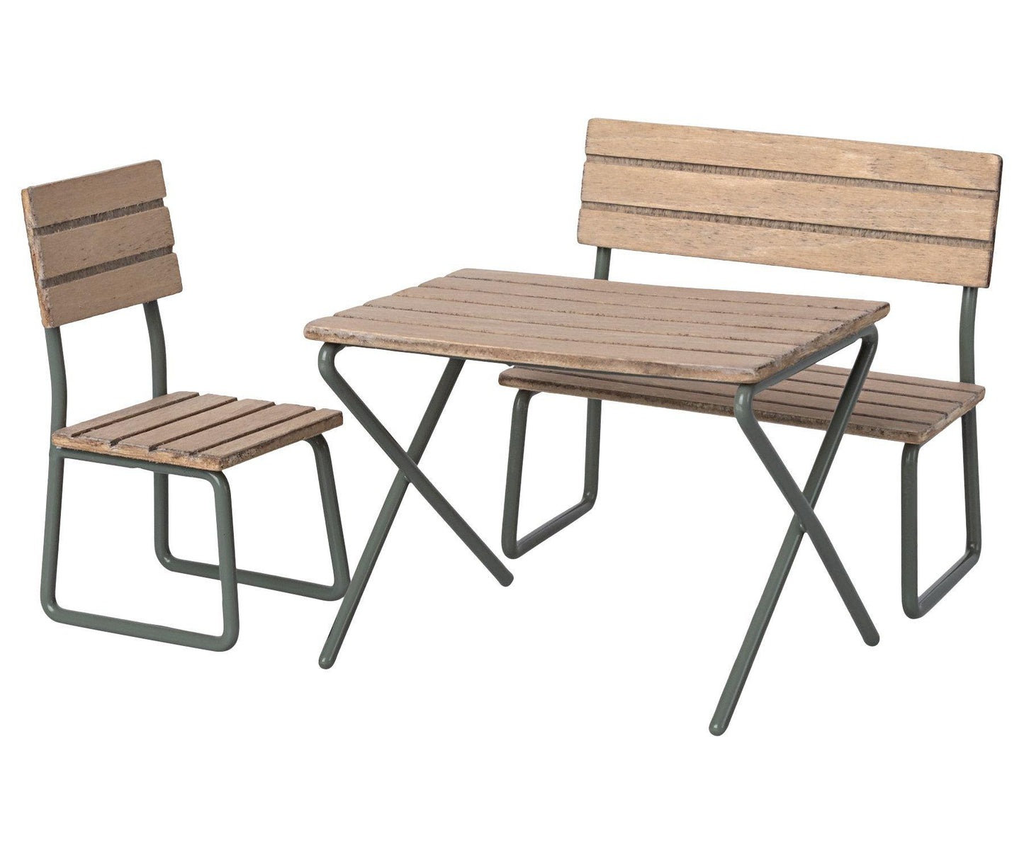 Maileg Garden Set: Table, Chair and Bench Set