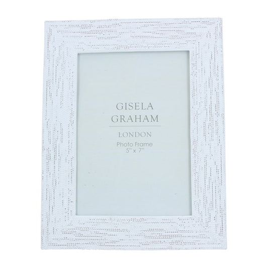 Gisela Graham White Wash Beaded Resin Picture Frame