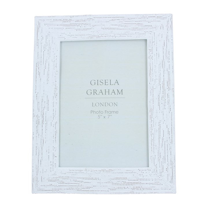 Gisela Graham White Wash Beaded Resin Picture Frame