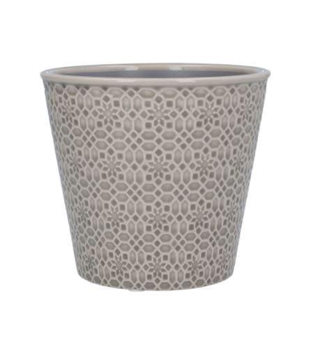 Gisela Graham Grey Mosaic Ceramic Pot Cover