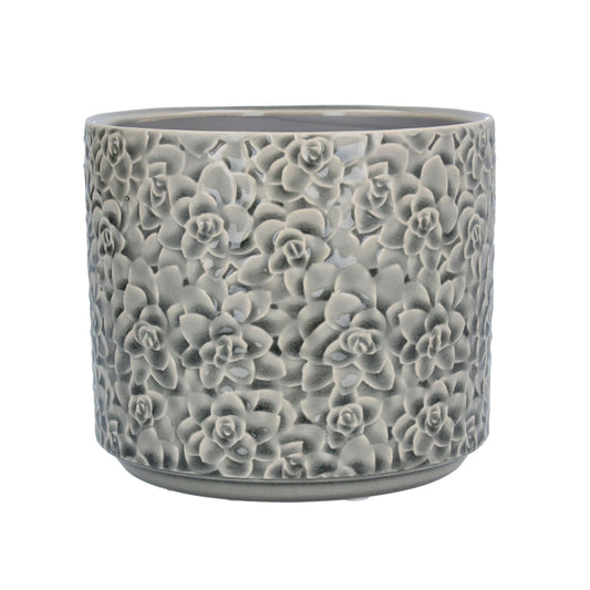 Gisela Graham Grey Succulent Ceramic Pot