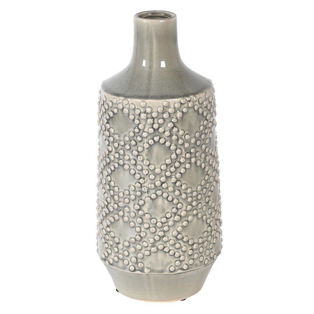 Soft Grey Dots Ceramic Vase