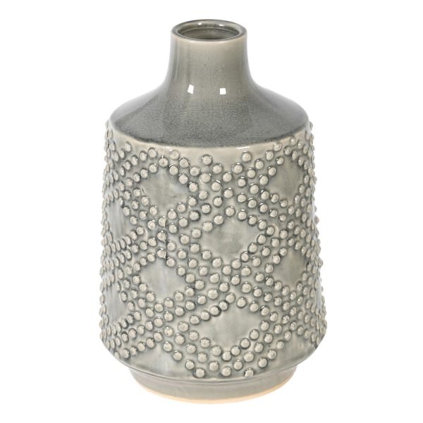 Soft Grey Dots Ceramic Vase