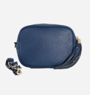 Navy Blue Italian Leather Bag