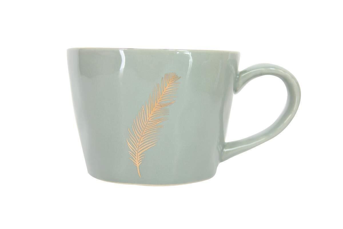 Gisela Graham Ceramic Mug - Gold Feather