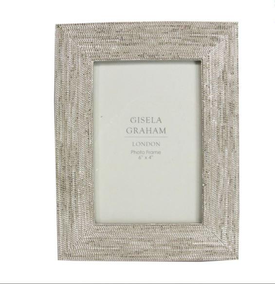 Gisela Graham Silver Beaded Resin Picture Frame