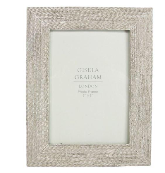 Gisela Graham Silver Beaded Resin Picture Frame